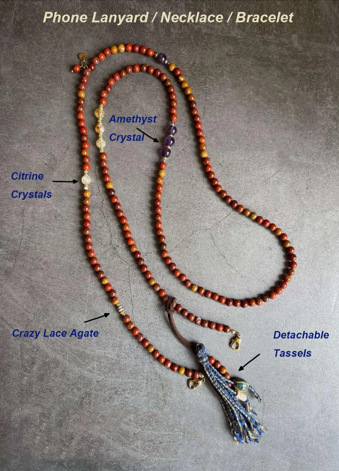 Multifunctional Beaded Phone Crossbody Lanyard