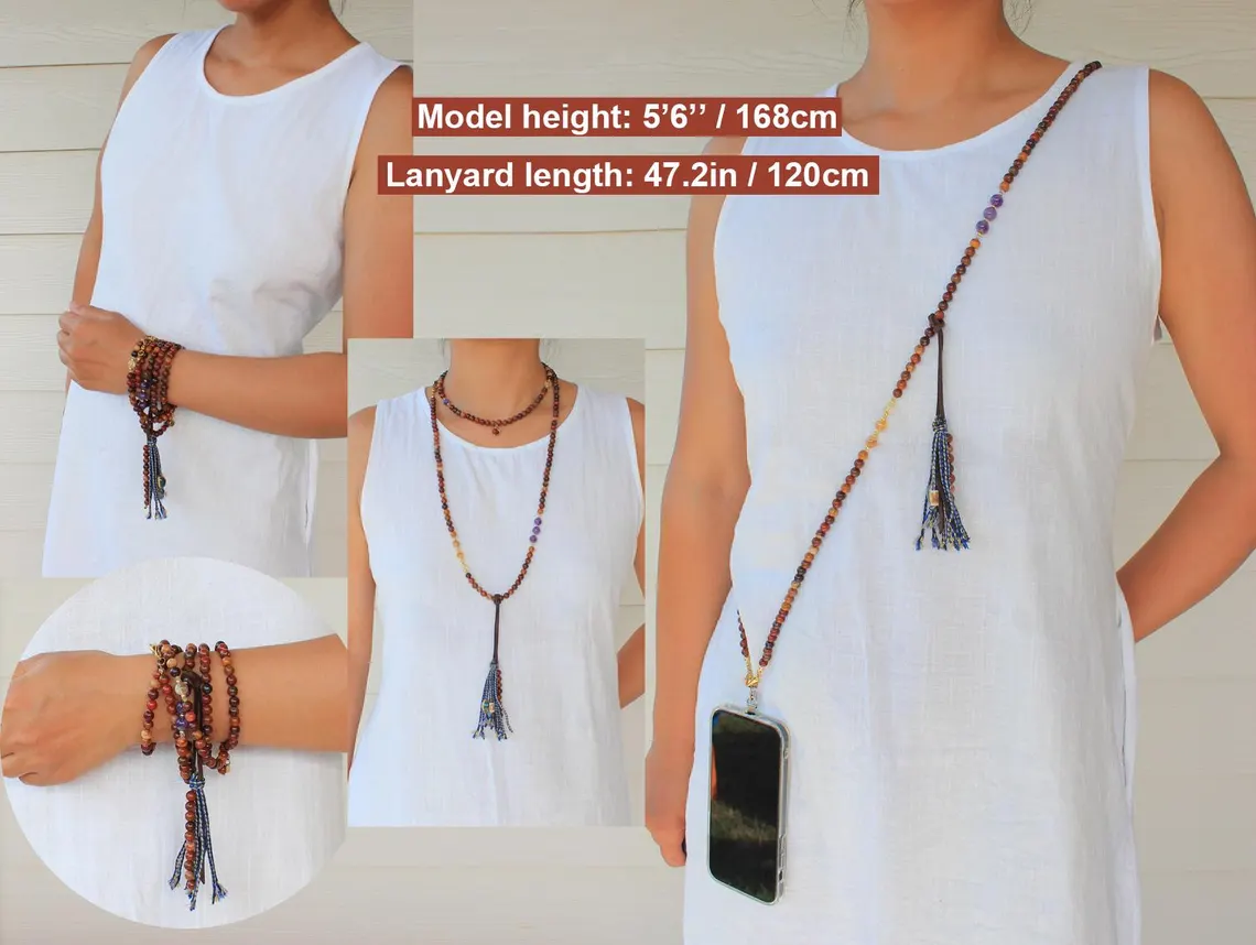 Multifunctional Beaded Phone Crossbody Lanyard