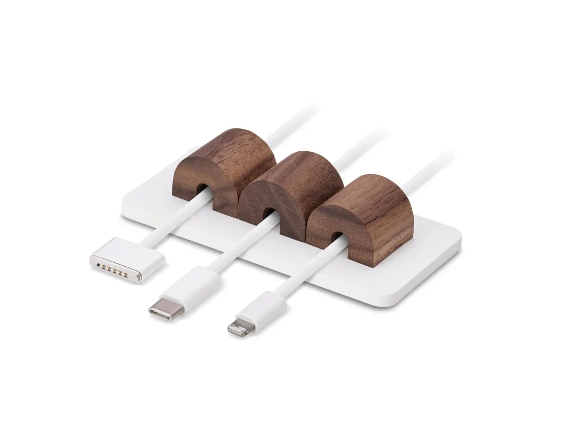 Magnetic Wooden Desk Cable Cord Organizer