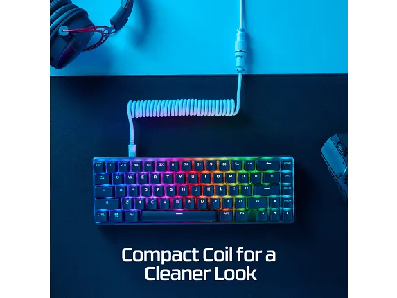 5-Pin Aviator Coiled USB-C to USB-A Keyboard Cable