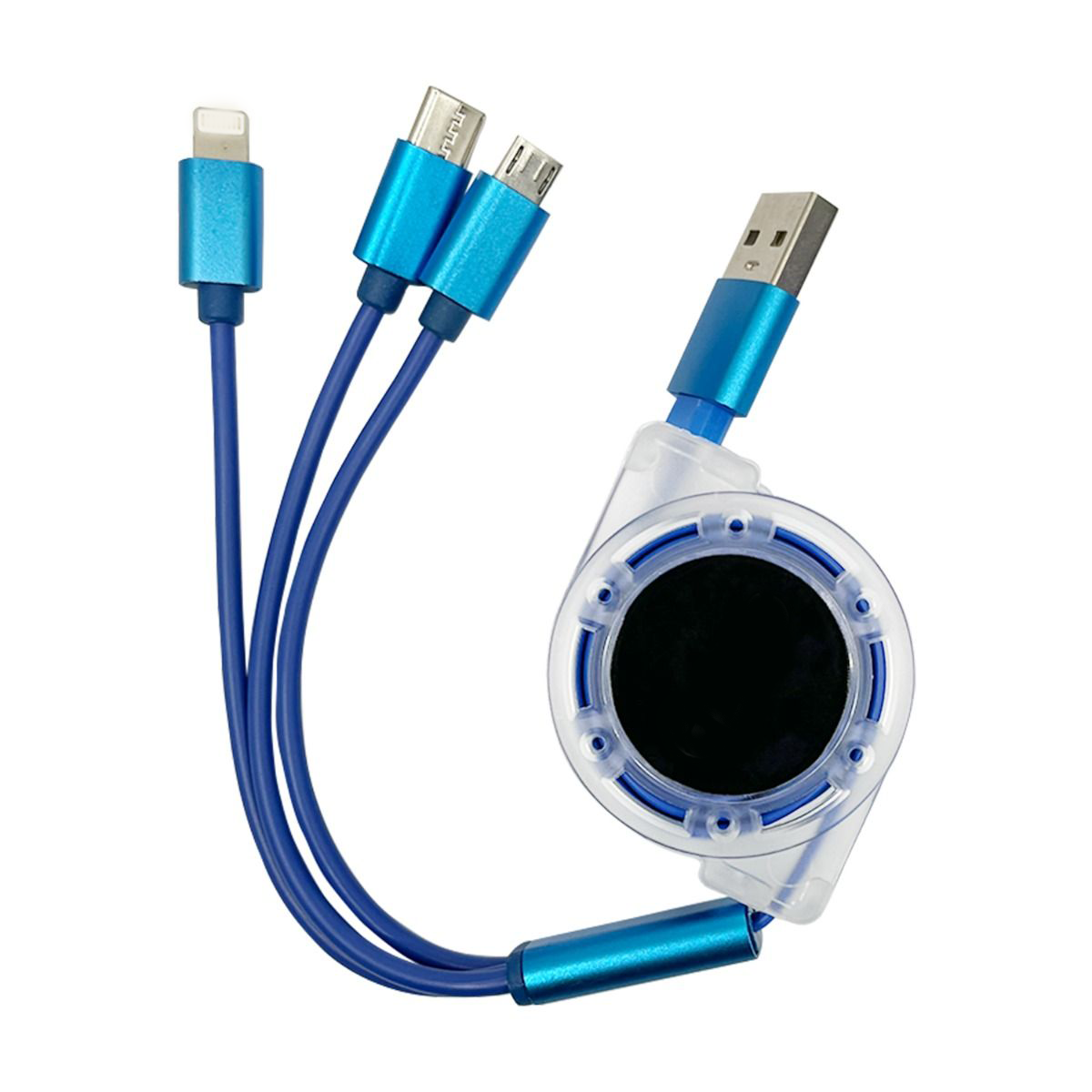 Retractable 3 in 1 Multi Interface Charging Cable
