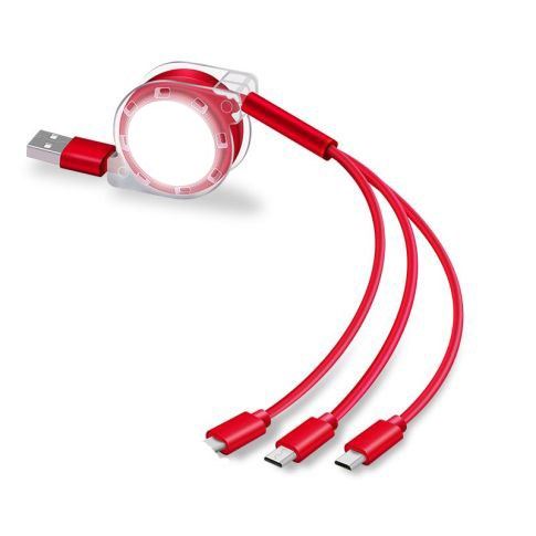 Retractable 3 in 1 Multi Interface Charging Cable