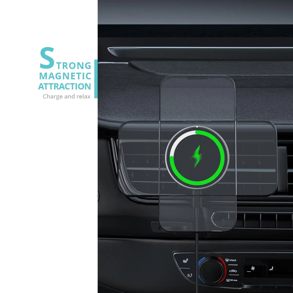 15W Magnetic Air Vent Wireless Car Charger Mount