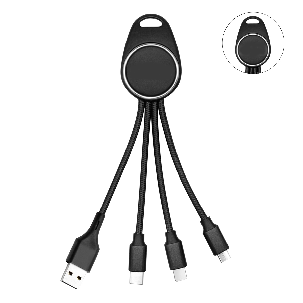 Keychain Mini 3 in 1 Illuminated Multi Charging Cable