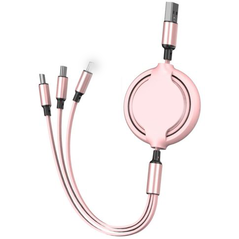 Retractable 3 in 1 Multi Device Charging Cable