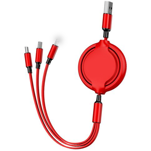 Retractable 3 in 1 Multi Device Charging Cable